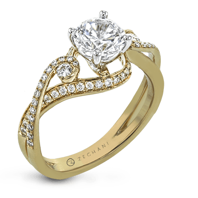 Zeghani 14k Twisted Engagement Ring