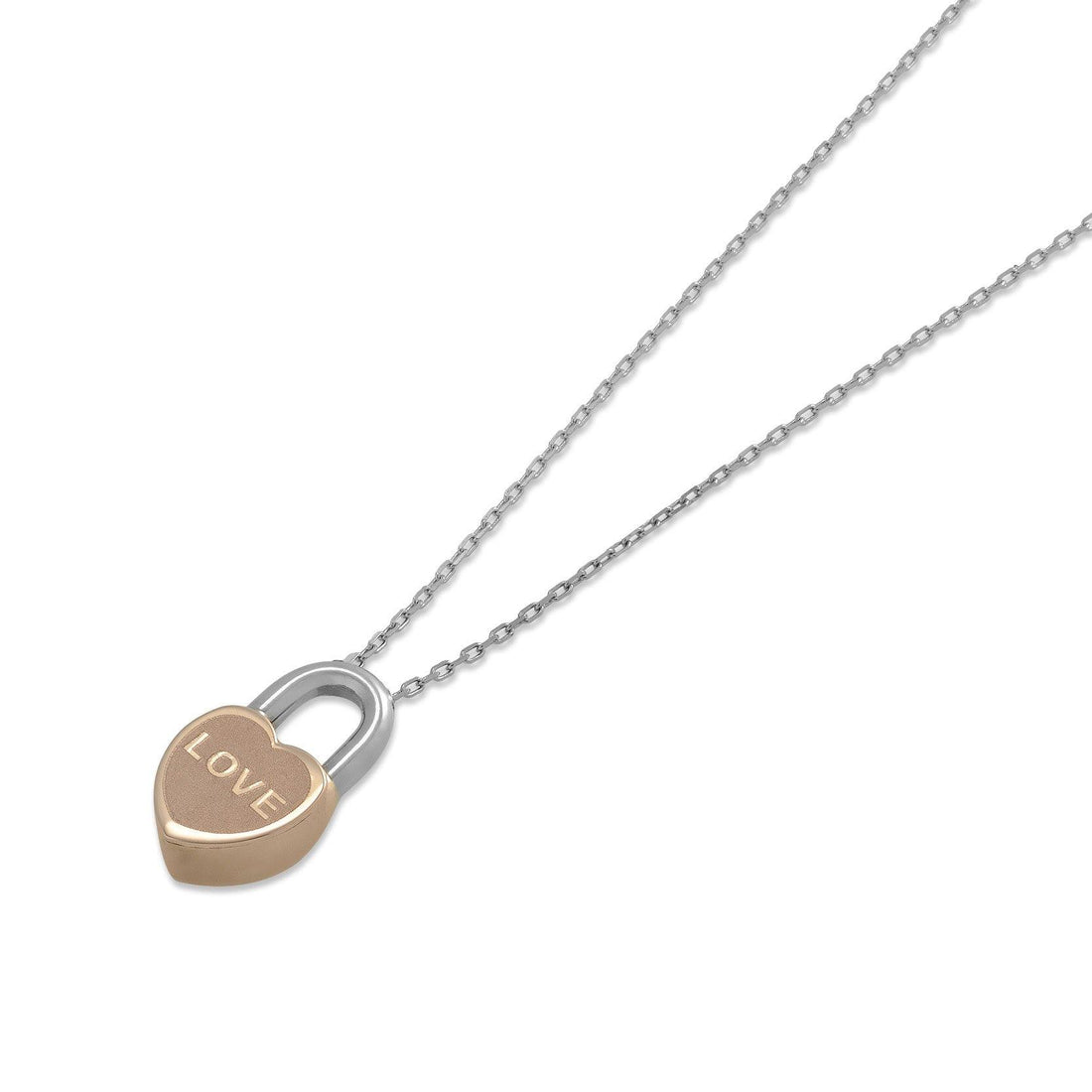 18K ROSE AND WHITE GOLD LOVE LOCK NECKLACE - Appelt&