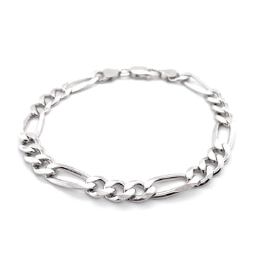 Silver 8.5" Figaro Bracelet