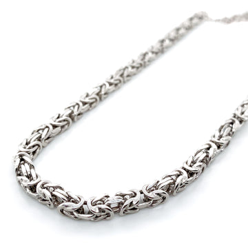 Silver 22" Fancy Byzantine Chain