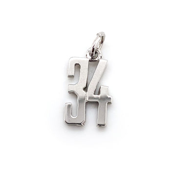 Silver 34 Number Charm