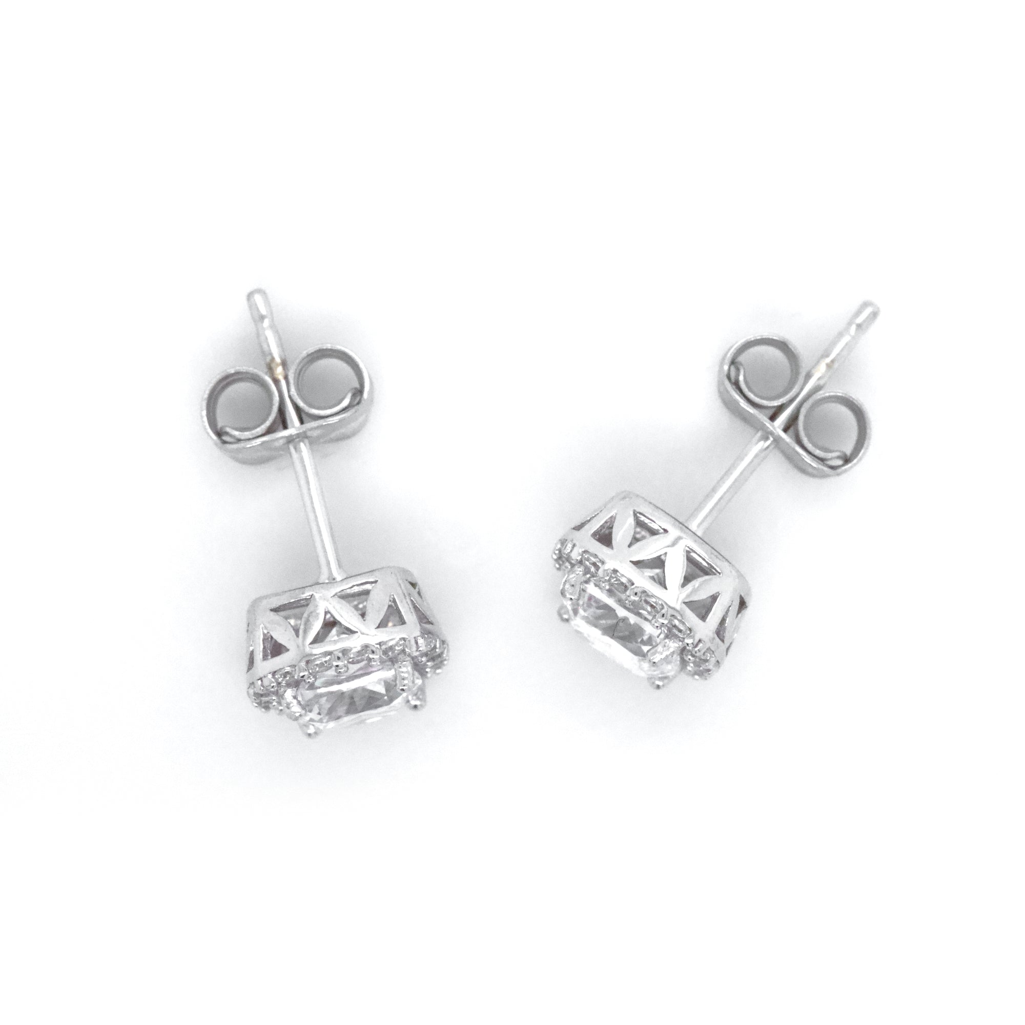 Cushion Halo Stud Earrings