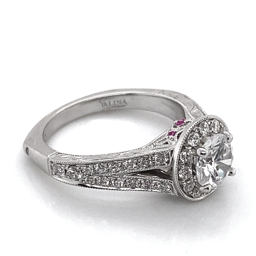 14k White Gold Vintage Engagement Ring