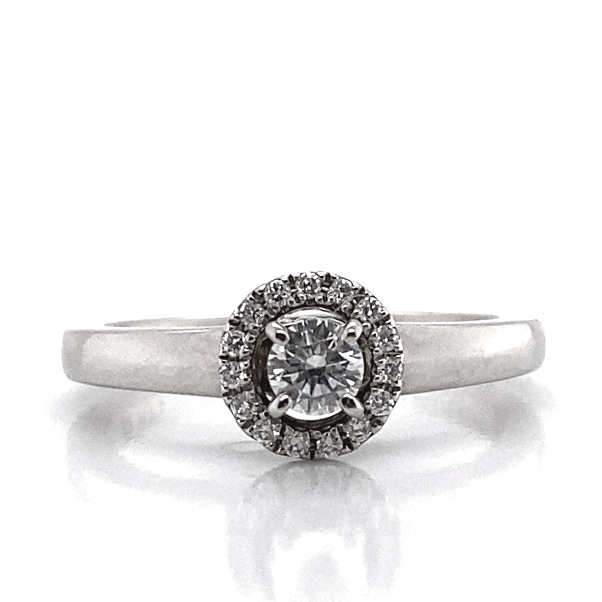 14k White Gold Cubic Zirconia Engagement Ring – Appelt's Diamonds
