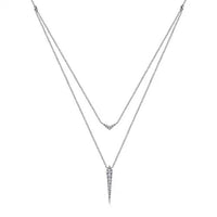 14k White Gold Double Layer Necklace
