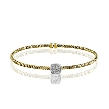 18kw Simon G Yellow Gold Bracelet with Round Diamond Mosaic