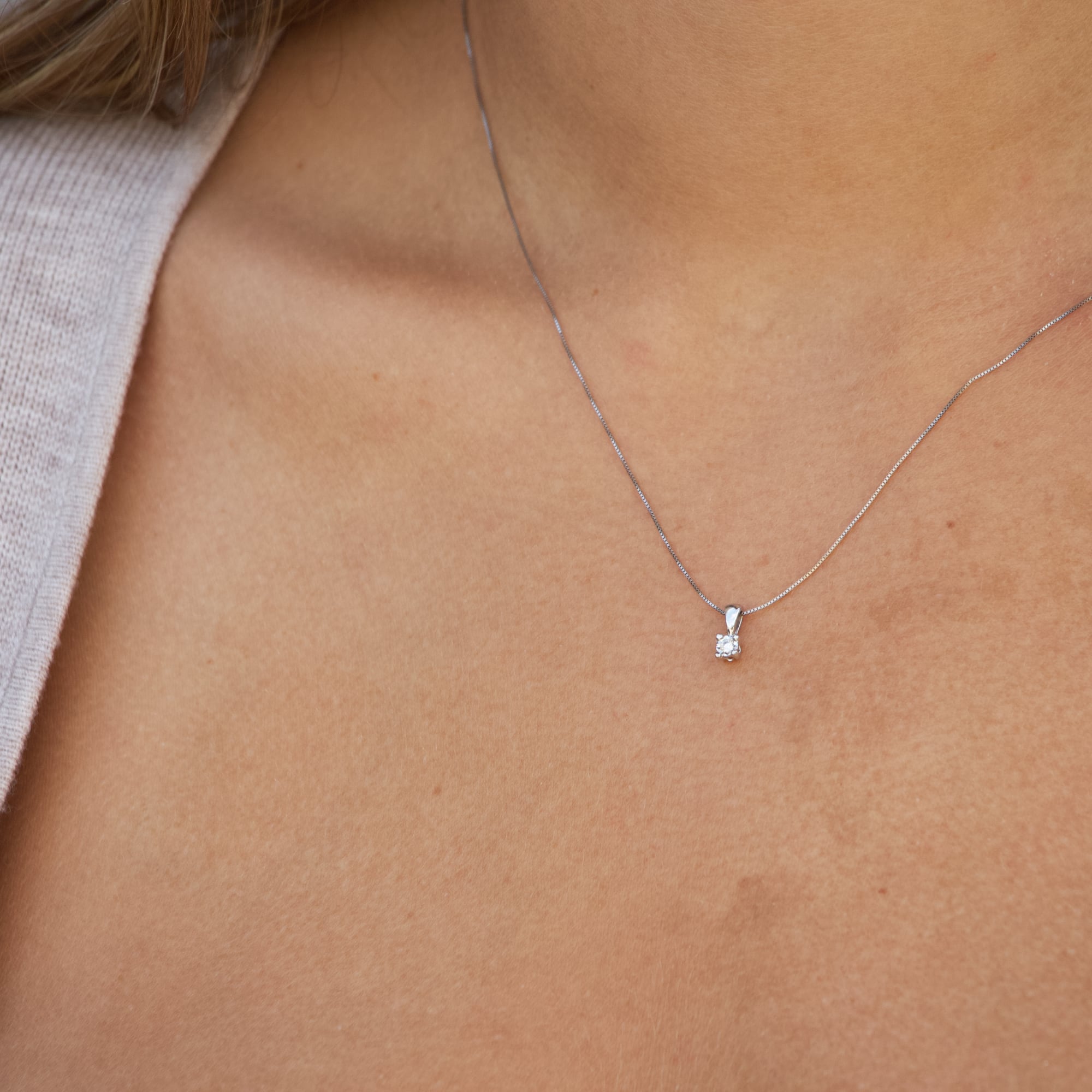 Forever Jewellery 10k White Gold Diamond Necklace