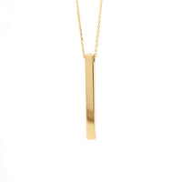10K Gold Vertical 3D Bar Necklace