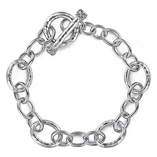 Sterling Silver Toggle Link Chain Bracelet