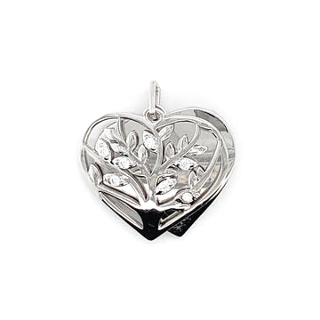 Silver Heart and Tree with Cz Pendant