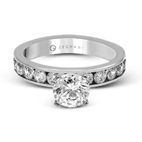 14k White Gold Channel Set Band Engagement Ring