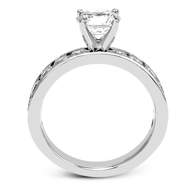 14k White Gold Channel Set Band Engagement Ring