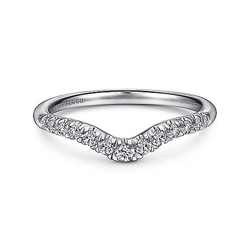 Gabriel & Co 14k White Gold Curved Wedding Band
