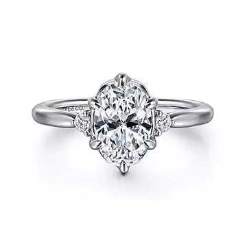 Gabriel & Co 14k White Gold Oval Engagement Ring