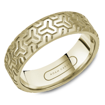 Noam Carver Patterned Wedding Band