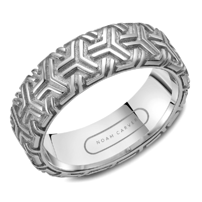 Noam Carver Patterned Wedding Band