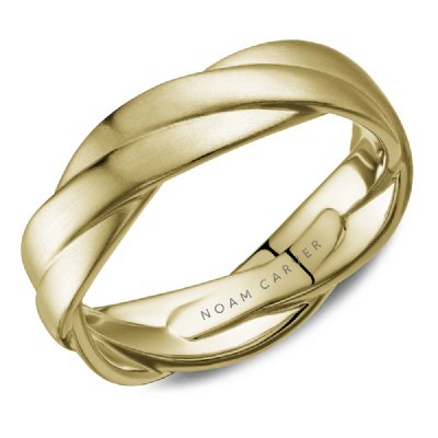 Noam Carver Yellow Gold Frosted Intertwined Wedding Band
