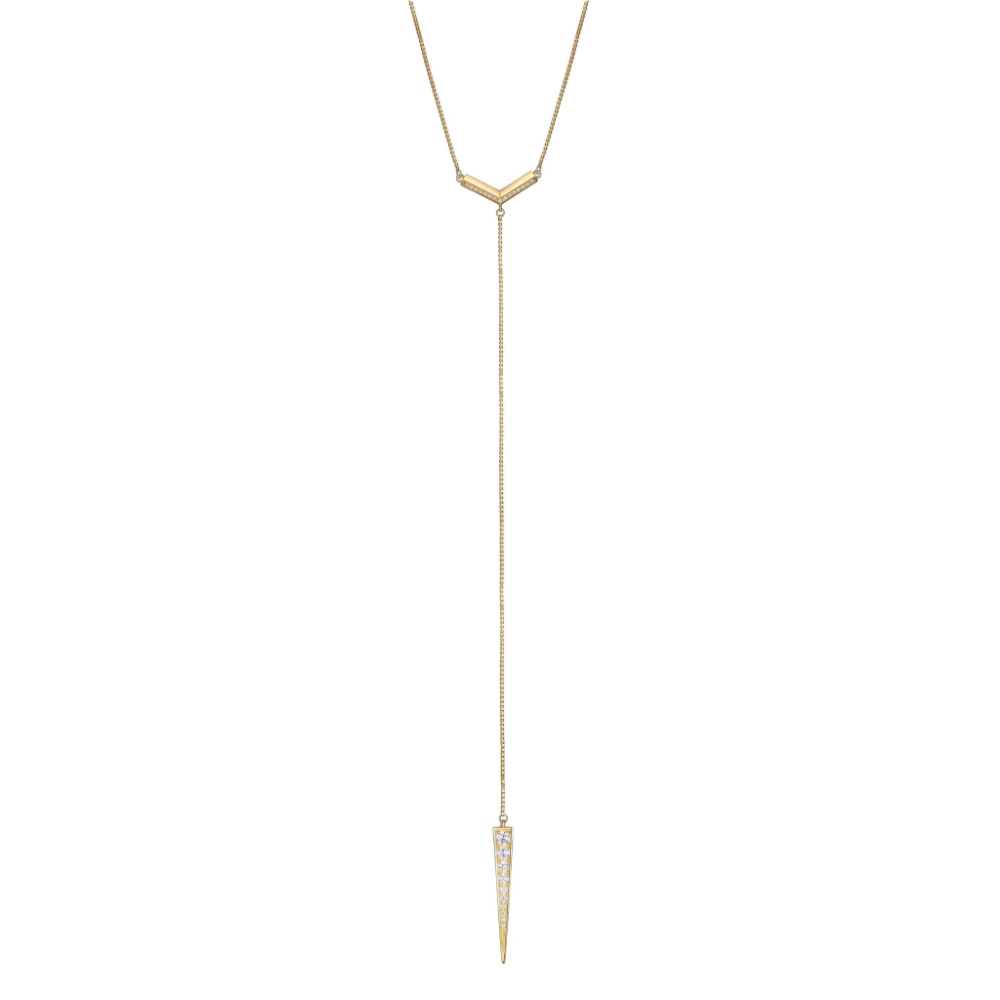 GOLD PLATED STILLETTO NECKLACE WITH SPEAR - Appelt&