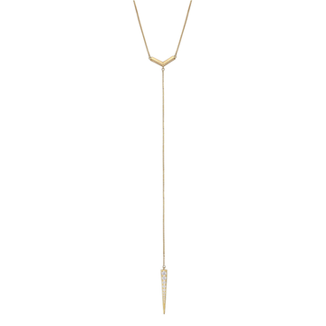 GOLD PLATED STILLETTO NECKLACE WITH SPEAR - Appelt's Diamonds