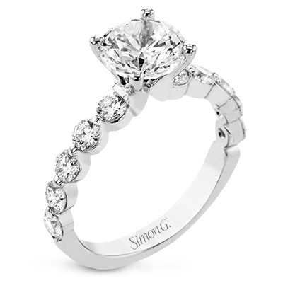 18k White Gold Multi-Stone Engagement Ring