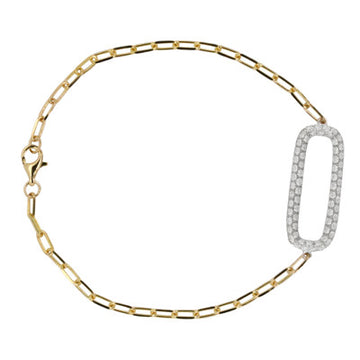 18K Yellow Gold Diamond Fashion Rectangle Bracelet