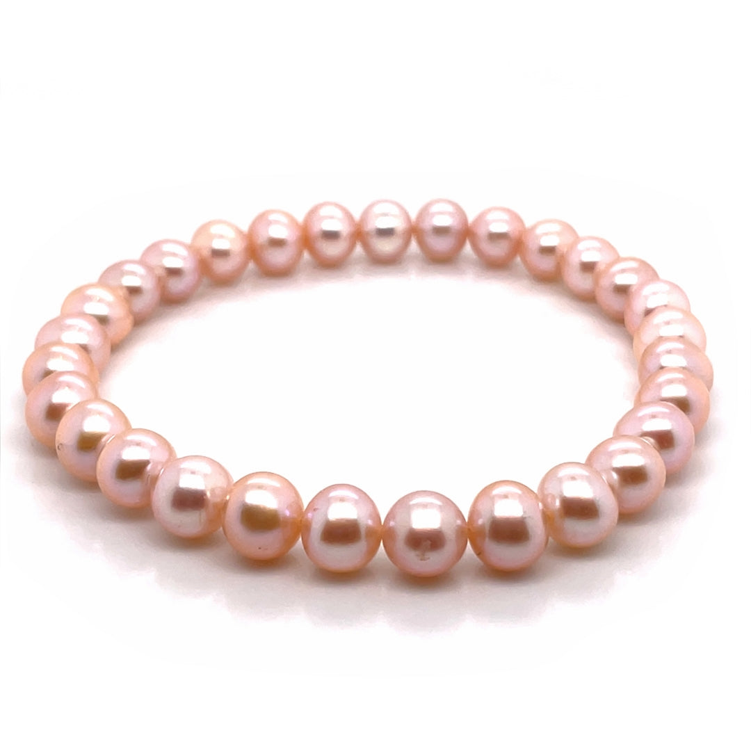 Freshwater Cultured Pink Pearl Stretch Bracelet