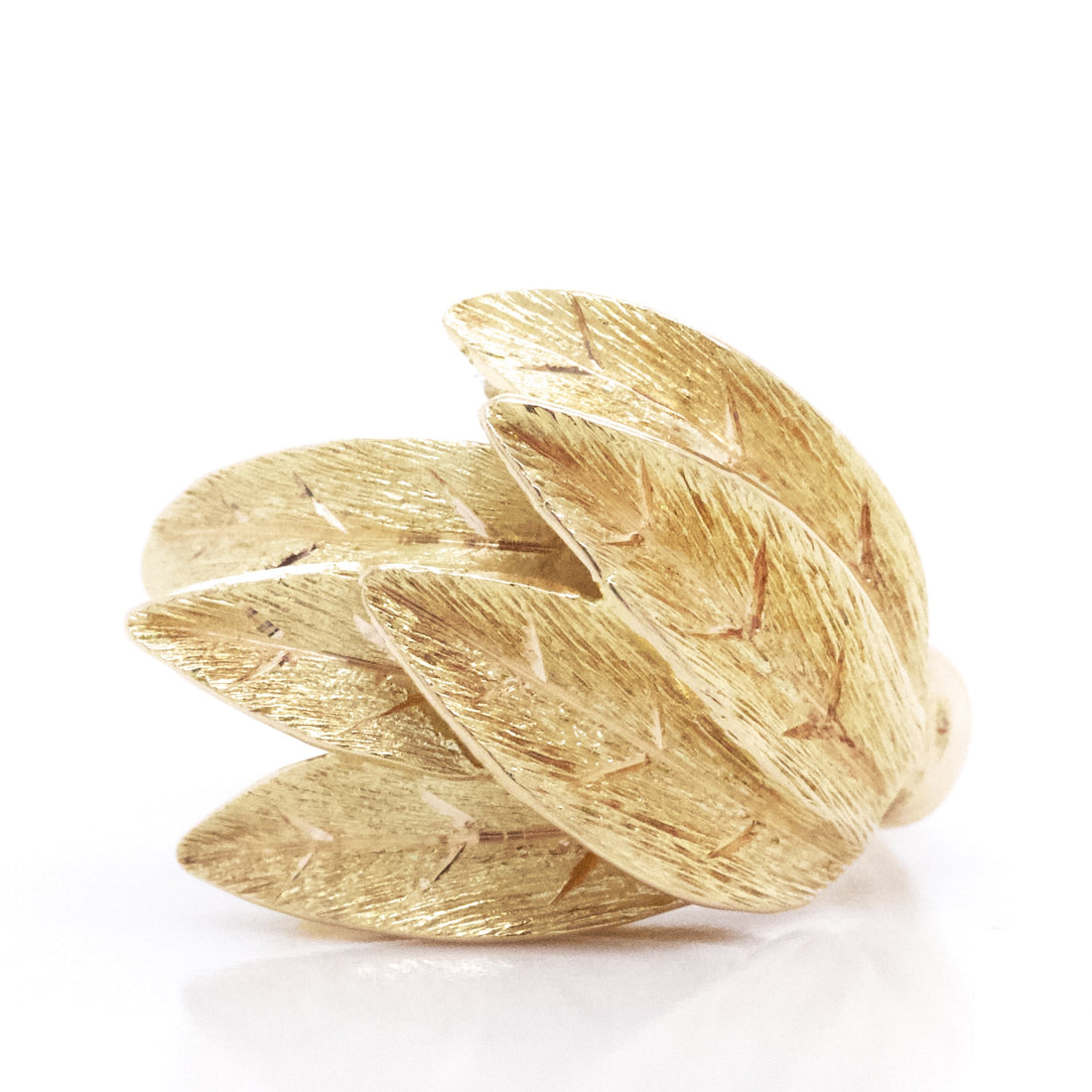 14k Yellow Gold Leaf Bunch Ring