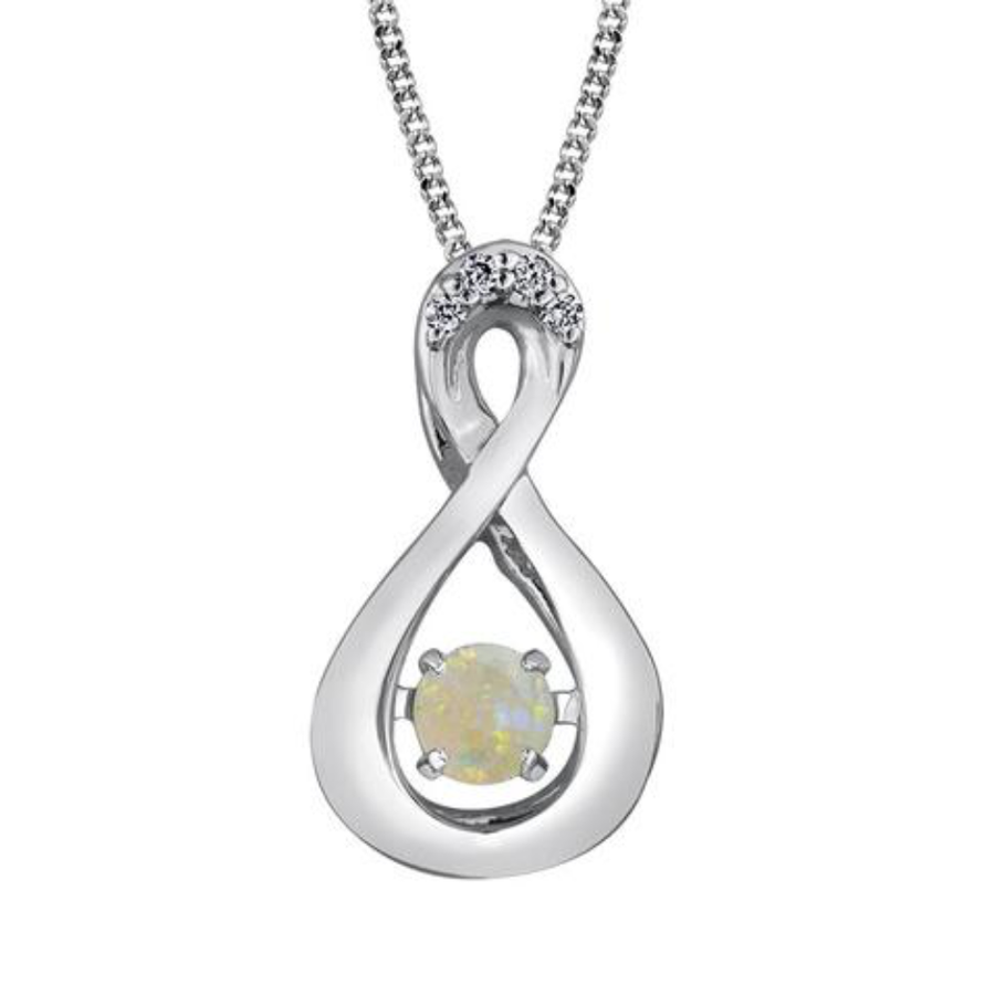 PULSE 10K WHITE GOLD BIRTHSTONE DIAMOND NECKLACE - Appelt's Diamonds