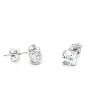 10k White Gold Diamond & Birthstone Earrings