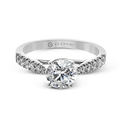 14K White Gold Diamond Engagement Ring