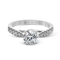 14K White Gold Diamond Engagement Ring