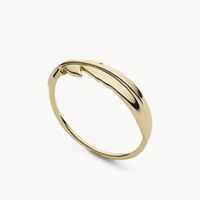 FOSSIL FEATHER GOLD-TONE STAINLESS STEEL BAND RING - Appelt's Diamonds