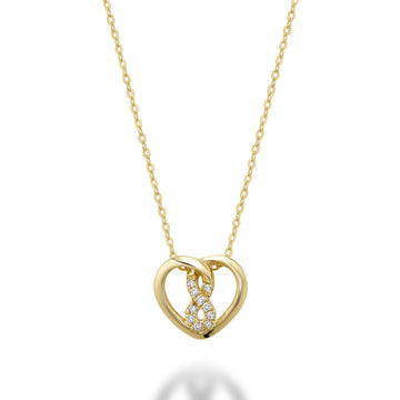 10k Gold Heart Diamond Infinity Necklace