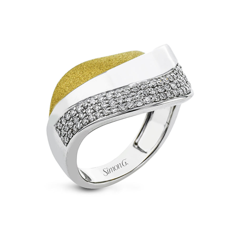 18k White & Yellow Gold Diamond Fashion Ring