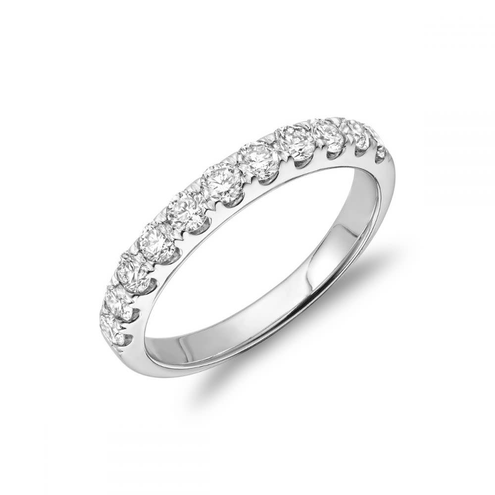 14k White Gold Diamond Wedding Band