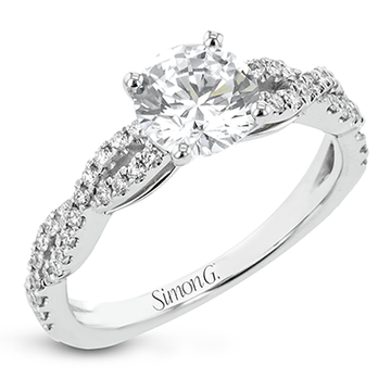 18k White Gold Twist Engagement Ring