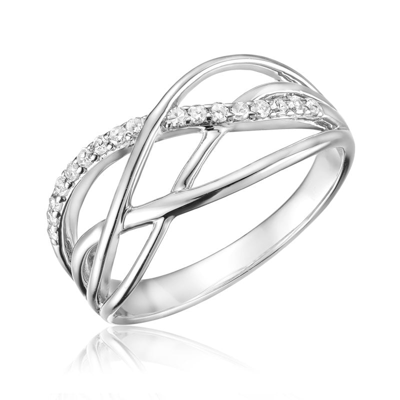Diamond Split Waves Fashion Ring