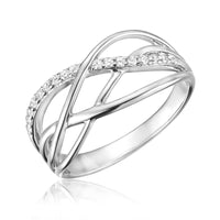 10k Gold Diamond Split Waves Fashion Ring