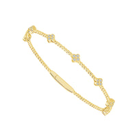 10K Gold Floral Stackable Diamond Bracelet