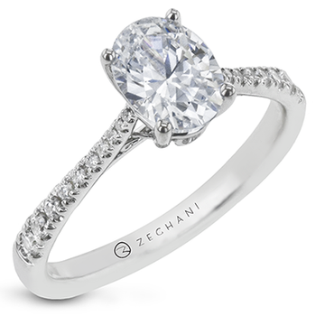 White Gold Oval Cut Engagement Ring